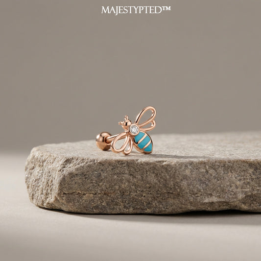 Majestypted™ Azure Bee Mini Stud